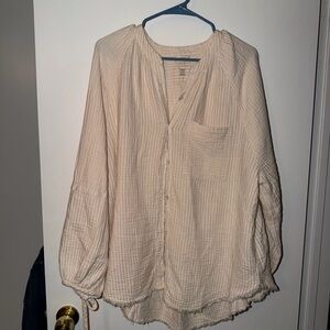 Aerie Cream Button Down Shirt